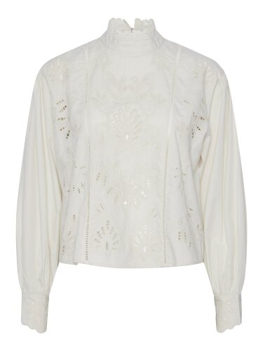 Bluse "gldTROPHY" mit Lochstickerei