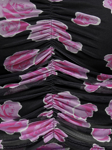 Bandeau Top "gldPARIS" mit Blumenprint