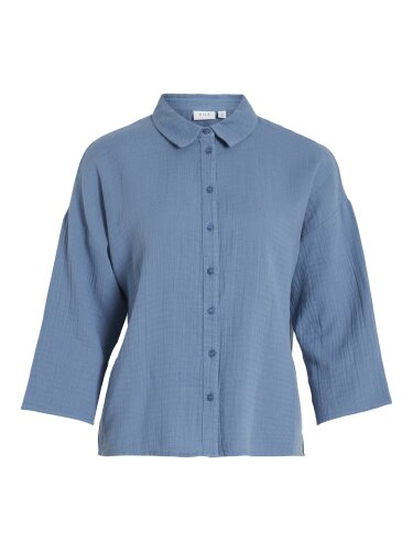 Musselinbluse "gldLANIA" in blau