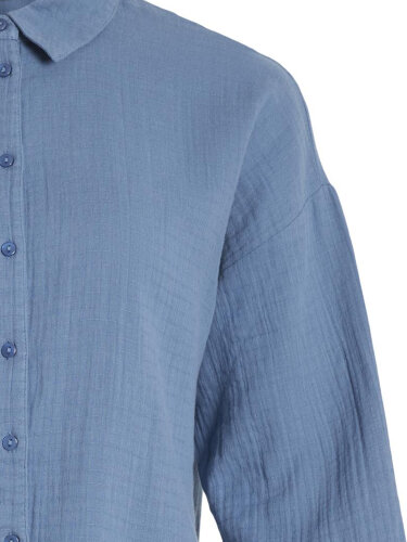 Musselinbluse "gldLANIA" in blau