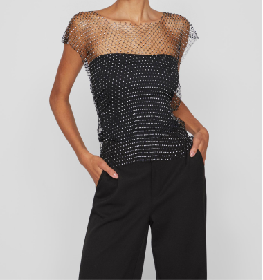 Top &quot;gldSHINE&quot; in schwarz