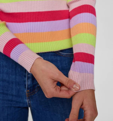 Rippstrick-Pullover&quot;gldMULEA&quot; in flieder/pink/orange