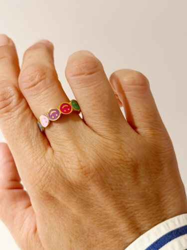 Ring &quot;gldDAISY&quot; mit Smileys