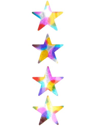 Sticker "gldRAINBOWANDSTARS” auf der Rolle