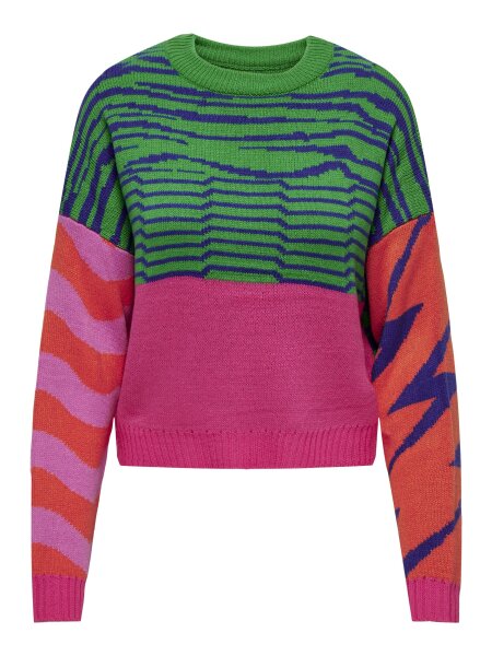 Strickpullover &quot;gldANDORA&quot; in gr&uuml;n/pink