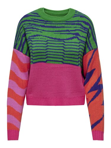 Strickpullover "gldANDORA" in grün/pink