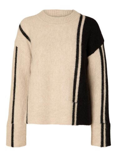 Strickpullover "gldALVA" in beige/schwarz