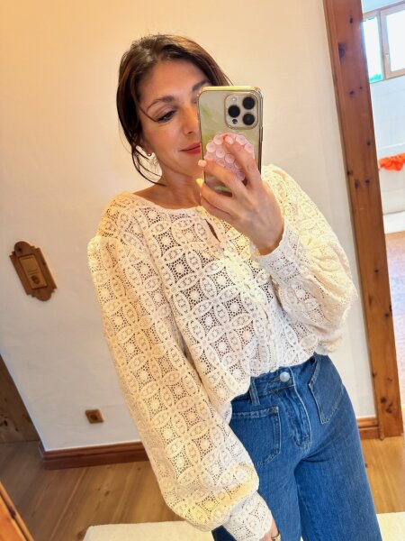 Bluse &quot;gldFLAKE&quot; in birch