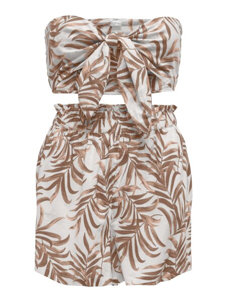 Bandeau Top &amp; Short Set &quot;gldMIRA&quot; in braun/wei&szlig;