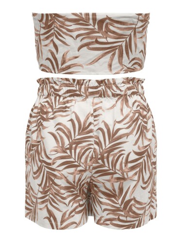 Bandeau Top &amp; Short Set &quot;gldMIRA&quot; in braun/wei&szlig;