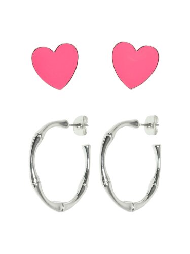 Ohrring-Set &quot;gldLIVA&quot; in silber/pink