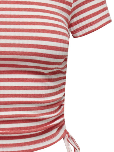 Kurzes T-Shirt "gldWENDY" rot/weiß gestreift