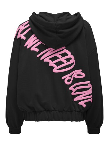 Oversize Sweatshirtjacke &quot;gldVLTA&quot; in schwarz