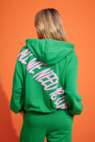 Oversize Sweatshirtjacke &quot;gldVLTA&quot; in gr&uuml;n