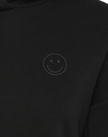 Hoodie mit Smiley-Print "gldMAKENNA" in schwarz