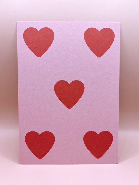 Postkarte &quot;gldFUENFHERZEN&quot;