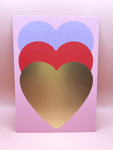 Postkarte &quot;gldGOLDENESHERZ&quot; mit Goldfolie