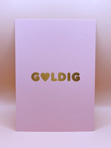 Postkarte "gldGOLDIG" in gold