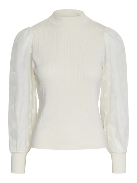 Pullover &quot;gldDOTME&quot; mit halbtransparenten &Auml;rmeln in creme
