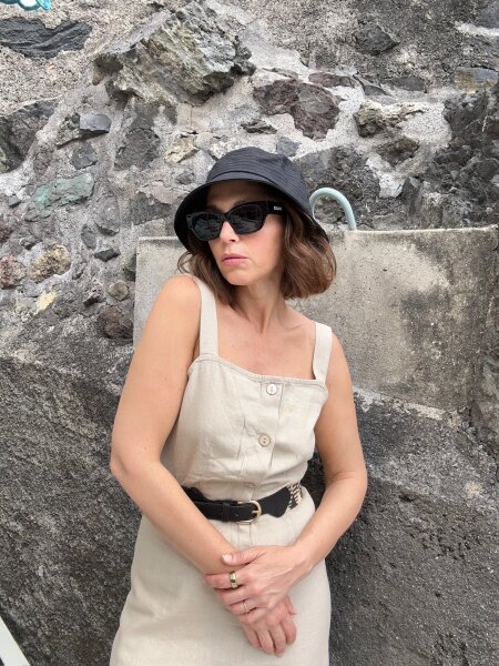 Leinen-Jumpsuit &quot;gldCARO&quot; in zwei Farben