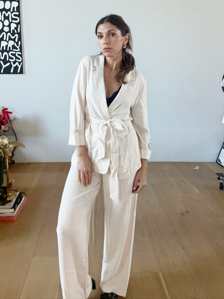 Viskose/Leinen-Hose &quot;gldSIESTA&quot; in beige