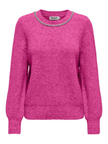 Strickpullover mit Strass &quot;gldGAIDA&quot; in pink