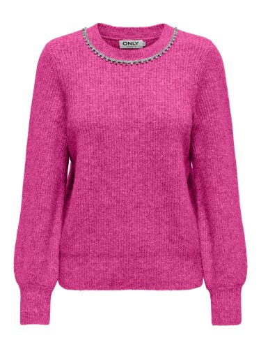 Strickpullover mit Strass "gldGAIDA" in pink