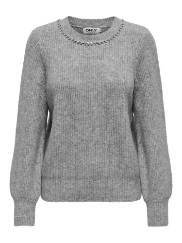 Strickpullover mit Strass "gldGAIDA" in grau