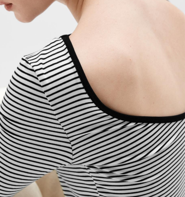 Gestreiftes Langarmshirt &quot;gldFILINA&quot; in schwarz/wei&szlig;