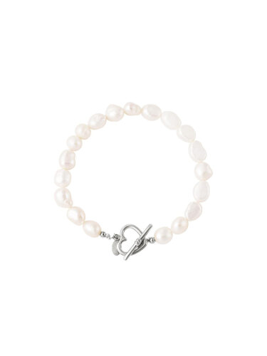 Perlenarmband &quot;gldPAULINA&quot; in silber