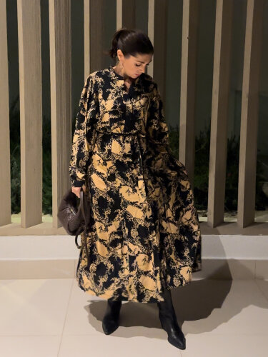 Mididress "gldUTTARA" mit Blumenprint