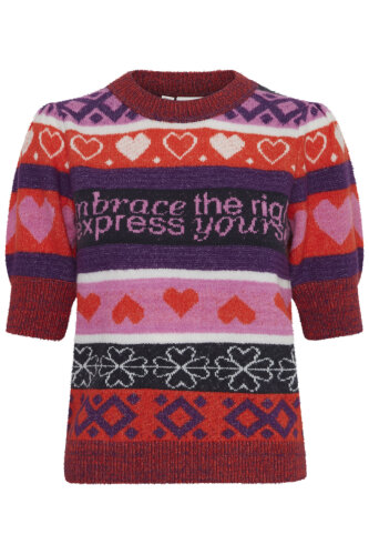 Bunter Halbarm-Strickpullover "gldEDEN"