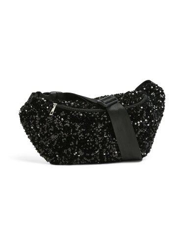 Pailletten-Bauchtasche "gldSTEPHANIA" in schwarz