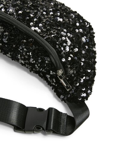 Pailletten-Bauchtasche "gldSTEPHANIA" in schwarz