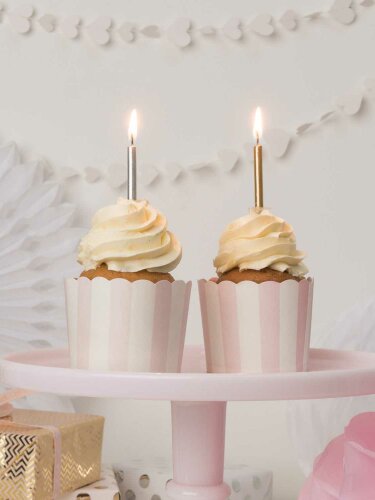 Kuchen-Kerzen “gldSHINE” in gold & silber