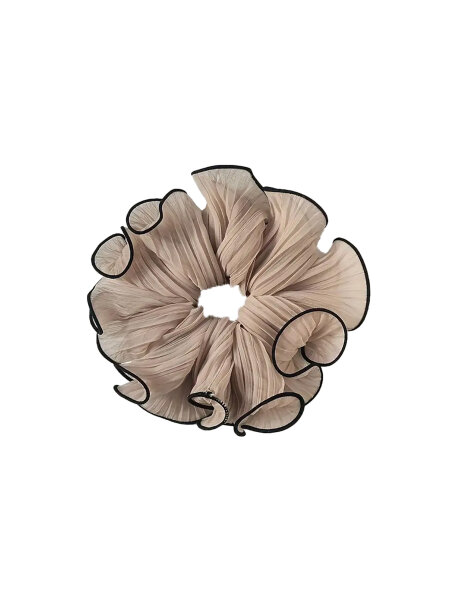 Chiffon-Scrunchie &quot;gldLILI&quot; in caf&eacute;