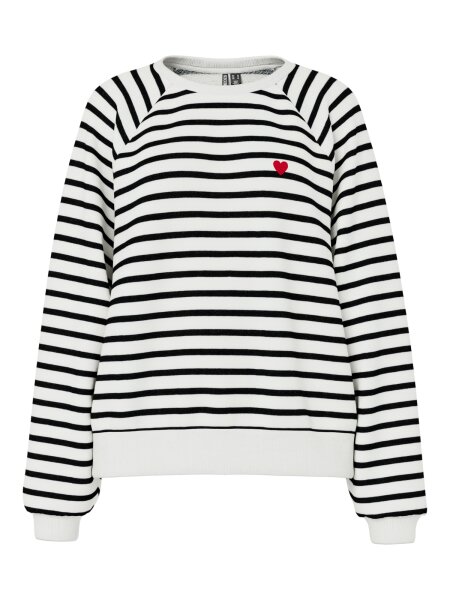 Gestreifter Pullover &quot;gldGRETA&quot; in wei&szlig;/schwarz