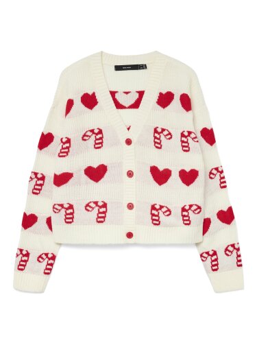 XMAS Strickjacke &quot;gldCANDYHEARTS&quot; in beige