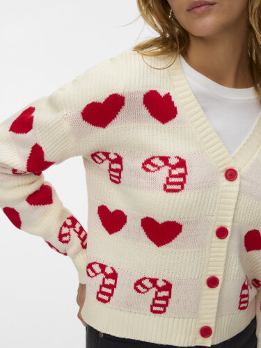 XMAS Strickjacke &quot;gldCANDYHEARTS&quot; in beige