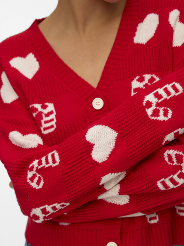 XMAS Strickjacke &quot;gldCANDYHEARTS&quot; in rot