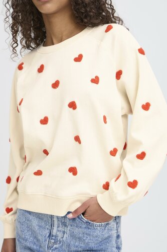 Pullover &quot;gldKASURA&quot; mit Herzen aus Baumwolle...