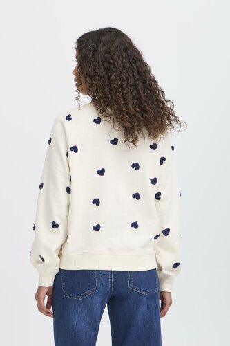 Pullover &quot;gldKASURA&quot; mit Herzen aus Baumwolle in blau