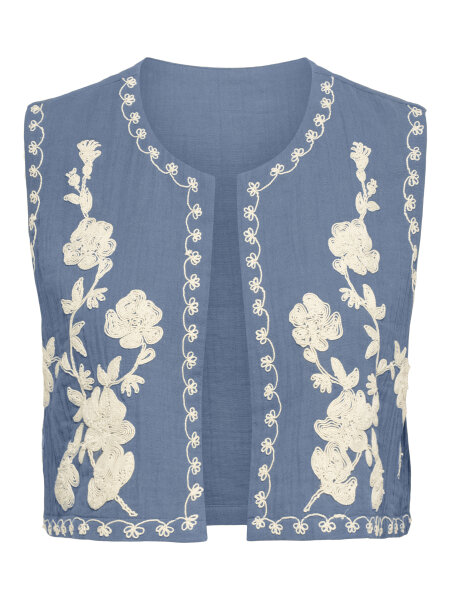 Blaue Weste &quot;gldMARLEY&quot; mit Stickereien