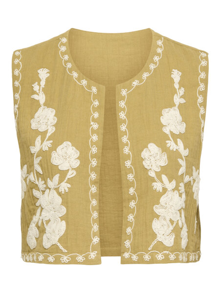 Ockergelbe Weste &quot;gldMARLEY&quot; mit Stickereien