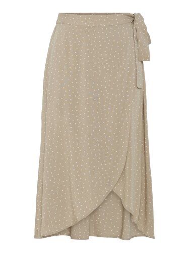 Gepunkteter Wickelrock "gldTALA" in beige