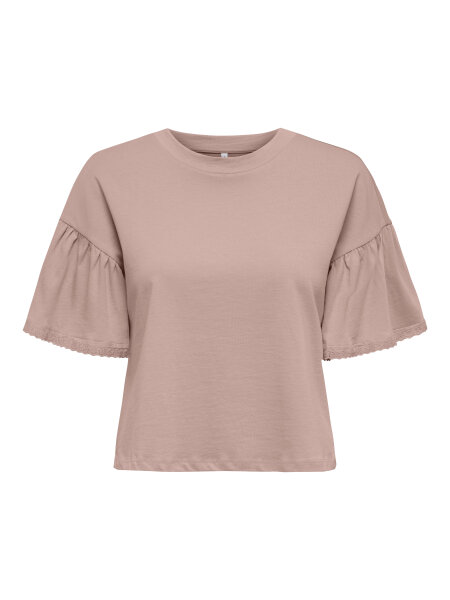 T-Shirt &quot;gldALEX&quot; mit Spitzendetails am Arm in Misty Rose