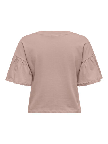 T-Shirt &quot;gldALEX&quot; mit Spitzendetails am Arm in Misty Rose
