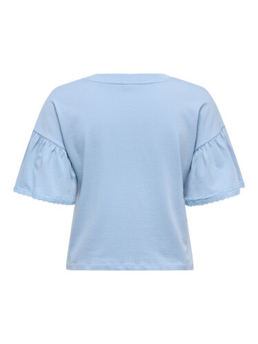 T-Shirt &quot;gldALEX&quot; mit Spitzendetails am Arm in blau
