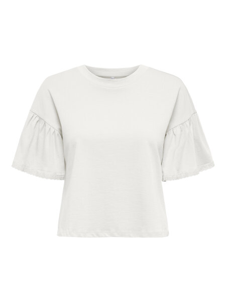 T-Shirt &quot;gldALEX&quot; mit Spitzendetails am Arm in wei&szlig;