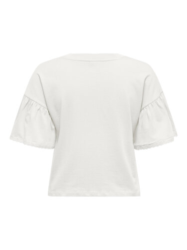 T-Shirt &quot;gldALEX&quot; mit Spitzendetails am Arm in wei&szlig;